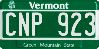 VT license plate CNP923