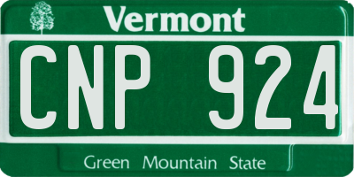VT license plate CNP924