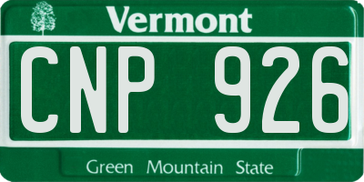 VT license plate CNP926