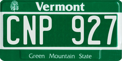 VT license plate CNP927