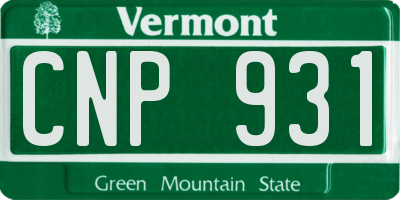 VT license plate CNP931