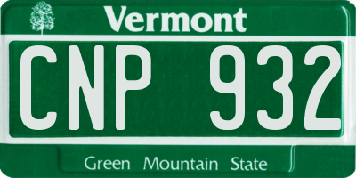VT license plate CNP932