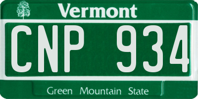 VT license plate CNP934