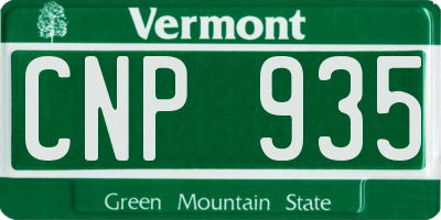 VT license plate CNP935