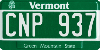 VT license plate CNP937