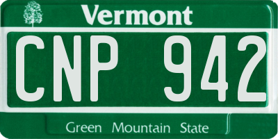 VT license plate CNP942