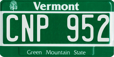 VT license plate CNP952