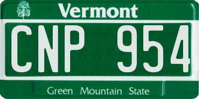 VT license plate CNP954