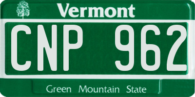 VT license plate CNP962
