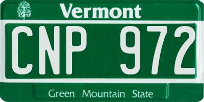 VT license plate CNP972