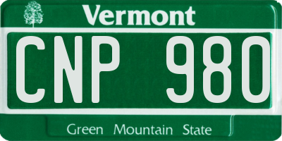 VT license plate CNP980
