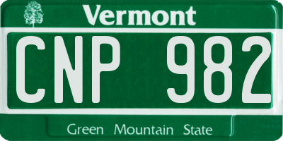 VT license plate CNP982