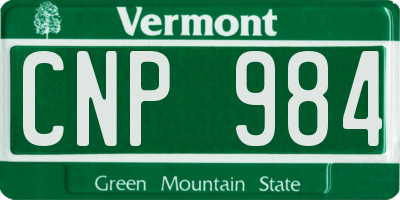 VT license plate CNP984