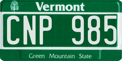 VT license plate CNP985