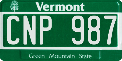 VT license plate CNP987