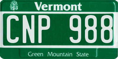 VT license plate CNP988