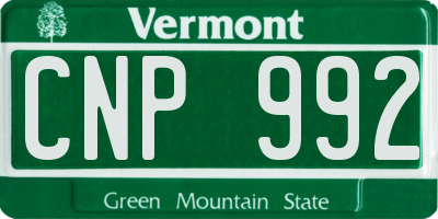 VT license plate CNP992