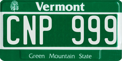 VT license plate CNP999
