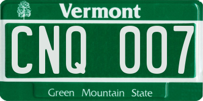 VT license plate CNQ007