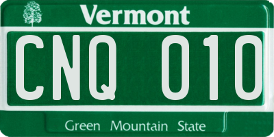 VT license plate CNQ010