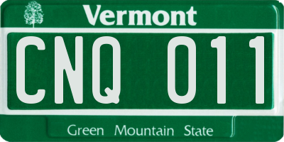 VT license plate CNQ011