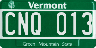 VT license plate CNQ013