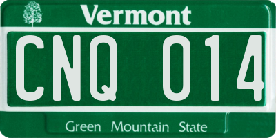 VT license plate CNQ014