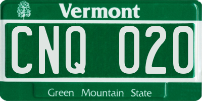 VT license plate CNQ020