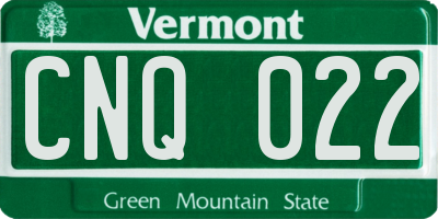 VT license plate CNQ022