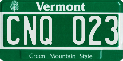 VT license plate CNQ023