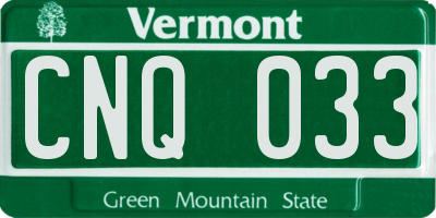 VT license plate CNQ033