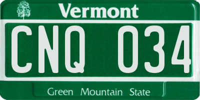 VT license plate CNQ034