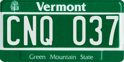 VT license plate CNQ037