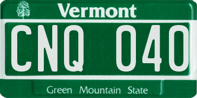 VT license plate CNQ040