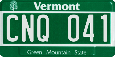VT license plate CNQ041