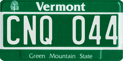 VT license plate CNQ044
