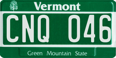 VT license plate CNQ046