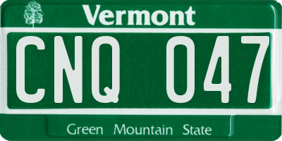 VT license plate CNQ047