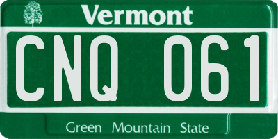 VT license plate CNQ061