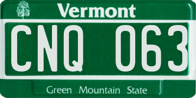 VT license plate CNQ063