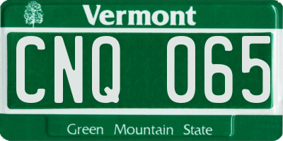 VT license plate CNQ065
