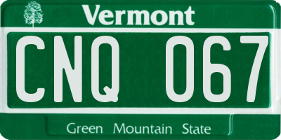 VT license plate CNQ067