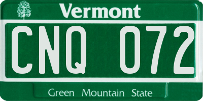 VT license plate CNQ072