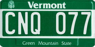 VT license plate CNQ077