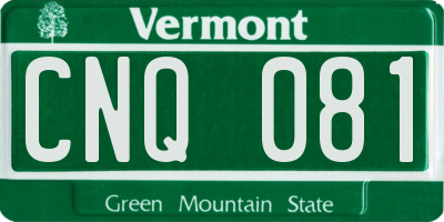 VT license plate CNQ081
