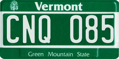 VT license plate CNQ085