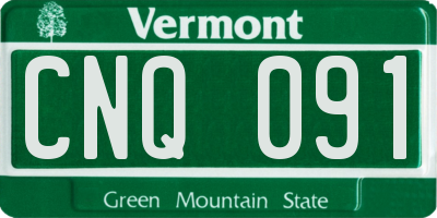VT license plate CNQ091