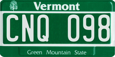 VT license plate CNQ098