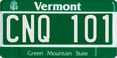 VT license plate CNQ101