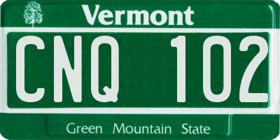 VT license plate CNQ102